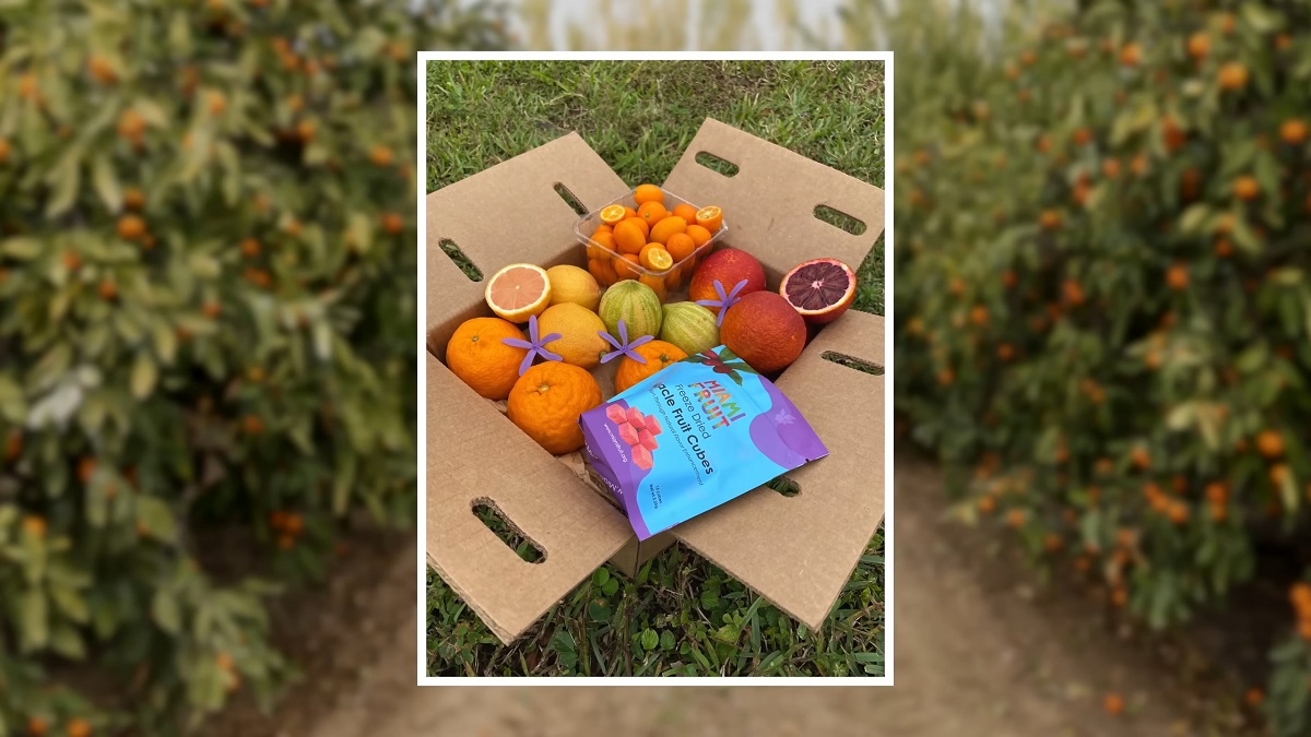 A box of fruit from Florida intended for export