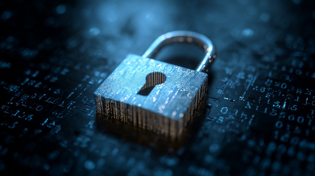 Data encryption lock representing document translation security