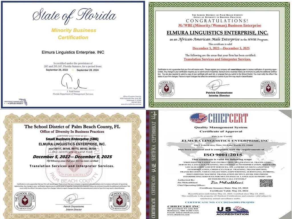 Elmura Certifications Elmura Certifications