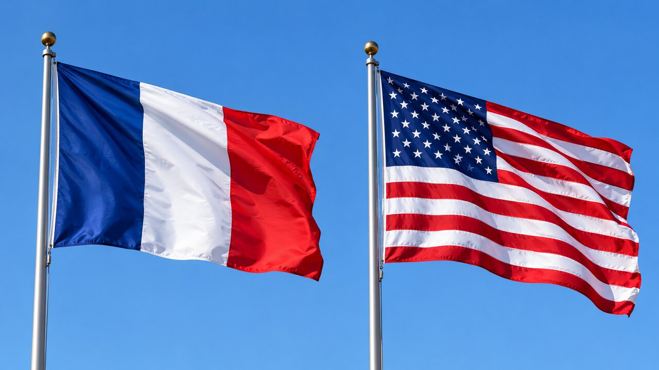 French and US flag