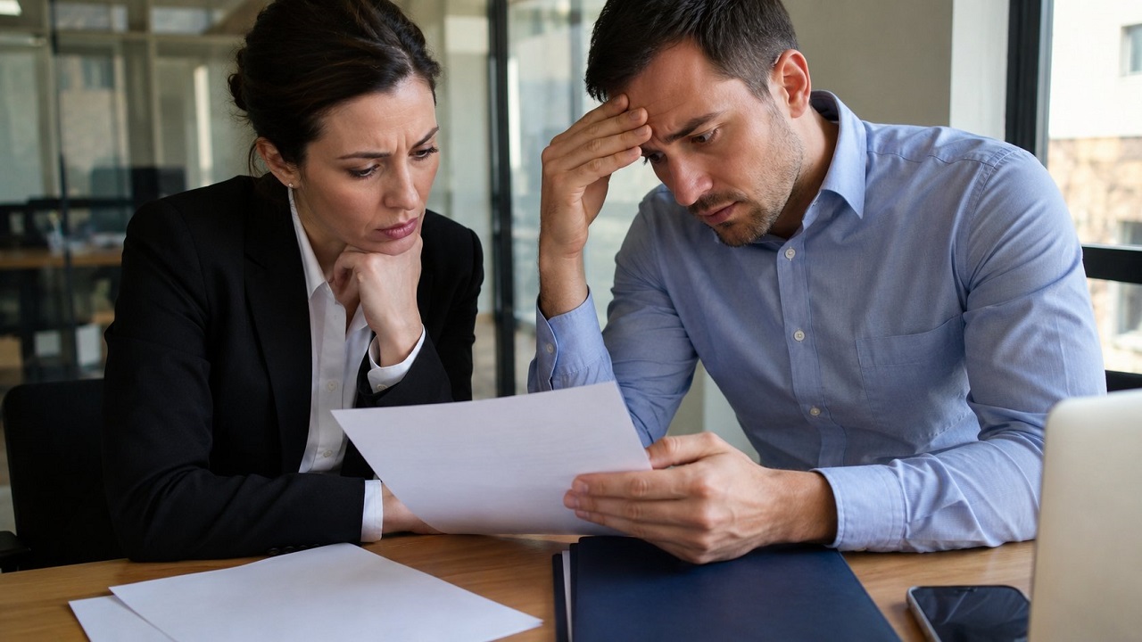 Professionals reviewing a high-risk business document